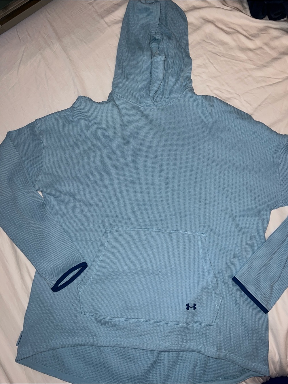 Baby Blue Women’s Under Armor Hooded Waffle Knit Turtleneck Sweater